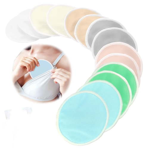 14 Pack Bamboo Nursing Breast Pads,Reusable Nursing Pads for Breastfeeding, Breastfeeding Pads, Washable Breast Pads, Organic Maternity Pads, Nipple Pads (Large 4.8")