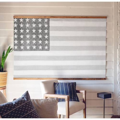 Neutral American Flag Canvas Tapestry Hanging: Patriotic Wall Decor | 464