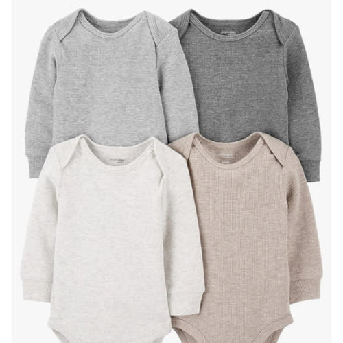 Simple Joys by Carter's Baby 4-Pack Long-Sleeve Thermal Bodysuit