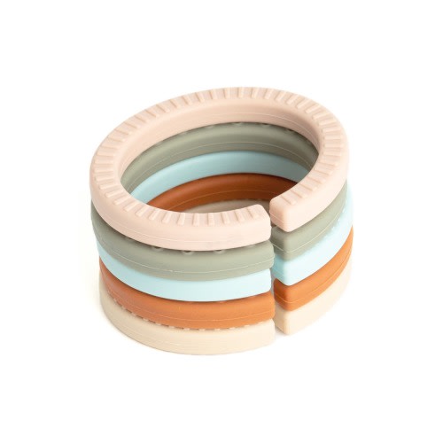 Set of 5 Happy Links Teething Rings