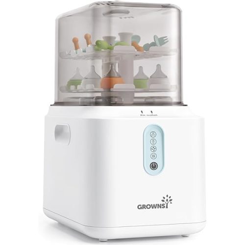 Grownsy 3-Layer Large Bottle Sterilizer and Dryer, Fast Sterilization and Drying, Universal Bottle Sterilizer for Baby Bottles, Breast Pump Parts & Baby Essentials