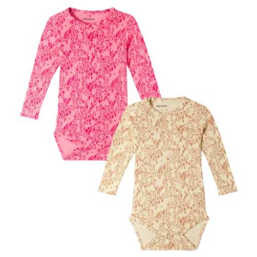 Baby set of 2 leopard-print jersey bodysuits