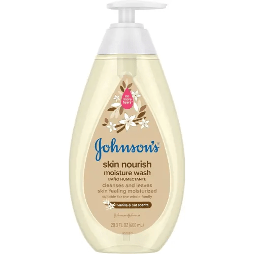 Johnson's Skin Nourishing Moisture Baby Body Wash With Vanilla & Oat Scents, Hypoallergenic & Tear Free Baby Bath Wash, Paraben-, Dye-, Sulfate & Phthalate-Free, 20.3 fl. oz
