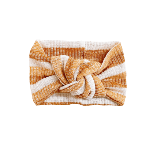 Twist Knot Headband, Terracotta Stripe