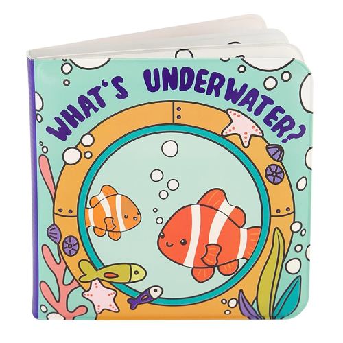 Infantino Color Reveal Bath Book, Baby & Toddler Water Reveal Book for Bath Time Fun, Ocean Theme, Mess-Free, Soft EVA Plastic, Reusable Color-Changing Pages