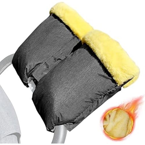 Stroller Hand Muff Pram Hand Warmer for Winter Windproof Cold Weather Hand Gloves Zip Universal Size Anti-Freeze Extra Thick Warm Baby Stroller Gloves