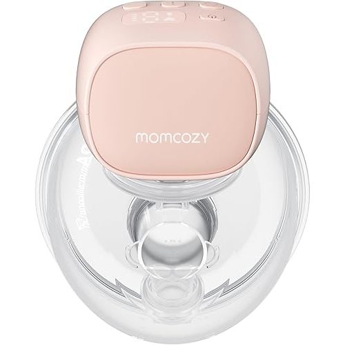 Momcozy Hands Free Breast Pump S9 Pro Updated, Wearable Breast Pump of Longer Battery Life & LED Display, Portable Electric Breast Pump with 2 Modes & 9 Levels - 24mm, 1 Pack Pink