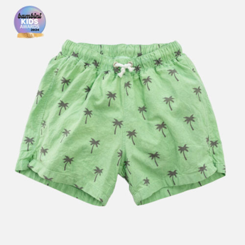 Boys Swim Trunks - Green Palm Trees