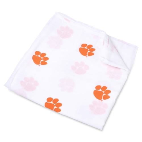 Infant Three Little Anchors White Clemson Tigers 47'' x 47'' Muslin Swaddle Blanket