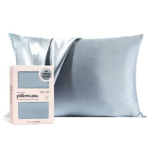 Kitsch Queen Size Satin Standard Pillowcase Thread Count "600" - Blue