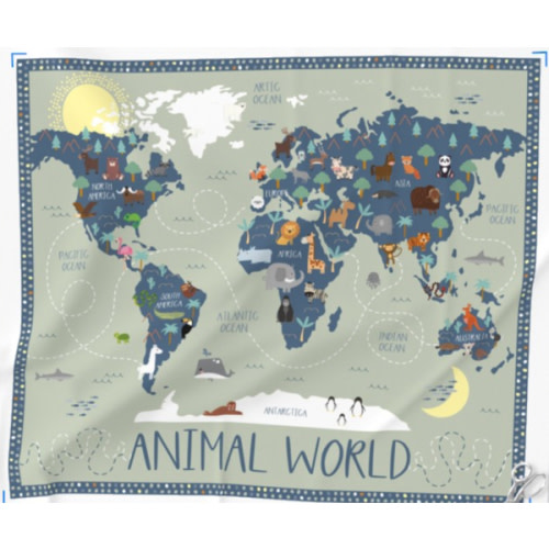 Animal World Playmat Fabric | Spoonflower