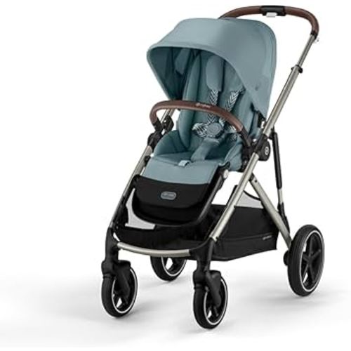 Cybex Gazelle S Stroller Modular Double for Infant and Toddler Includes Detachable Shopping Basket Over 20+ Configurations Folds Flat Easy Storage, Sky Blue, 1.0 Count, 5.0 liters, 28.4 pounds