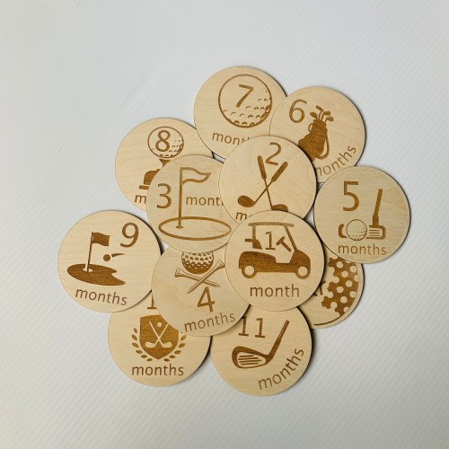 Newborn Milestone Wooden Marker, Golf Newborn Milestone Markers, Newborn Photos, Golfing
