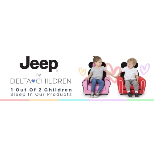 Jeep Sport All-Terrain Stroller Wagon by Delta Children - Includes Canopy, Parent Organizer, Adjustable Handlebar, Snack Tray & Cup Holders, Grey/Olive Green