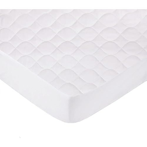 American Baby Company Soft Microfiber Waterproof Fitted Crib and Toddler Mattress Protector, Quilted Mattress Pad Cover, White, 52"x28"x9"