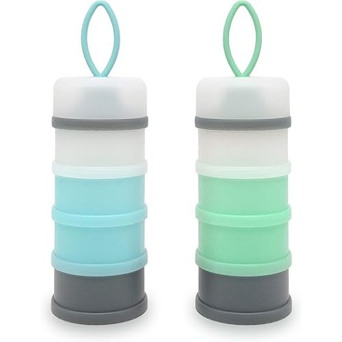 Baby Formula Dispenser, Formula Container, Portable Milk Powder Dispenser Container, Baby Feeding Travel Storage Container, Non-Spill Stackable Baby Snack Storage Container, BPA Free, 2 Packs