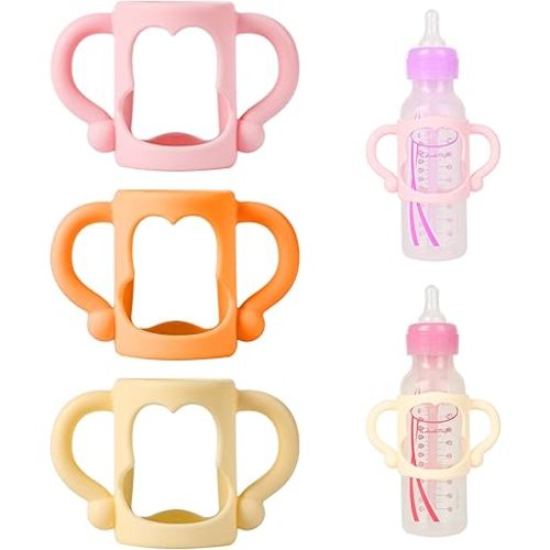 RTMOK Bottle Handles for Dr. Brown's Narrow Baby, Wide-Neck, Removable Easy-Grip Transitional Sippy Cup Handles, 100% Silicone-BPA-Free Material, 4m+
