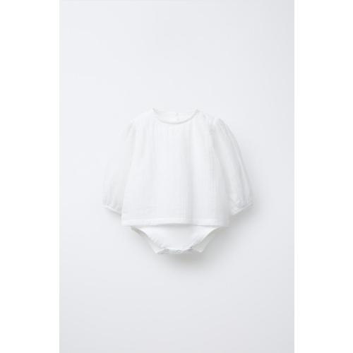 PLAIN BODYSUIT SHIRT - Oyster-white | ZARA United States
