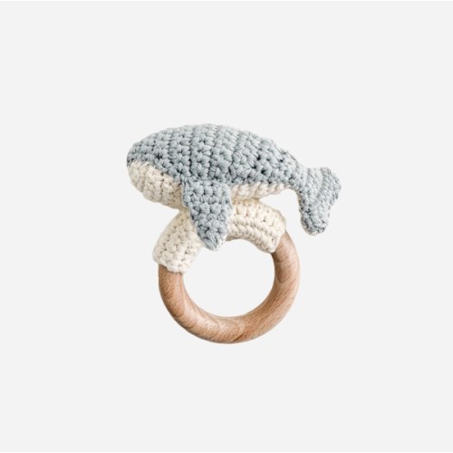 Knitted Whale Rattle - The Blueberry Hill