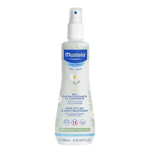 Mustela Baby Hair Styler & Skin Freshener - with Natural Avocado & Chamomile Water - Vegan & Hypoallergenic - 6.76 fl. oz.