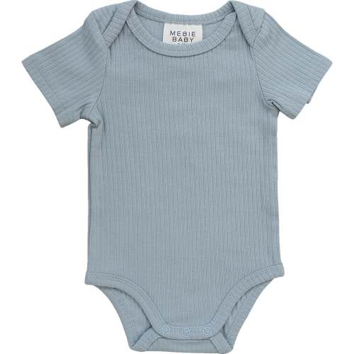 Dusty Blue Cotton Ribbed Bodysuit