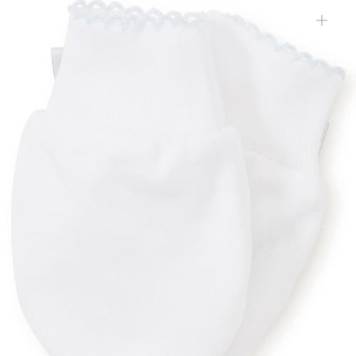 White/Blue Kissy Basics Mittens