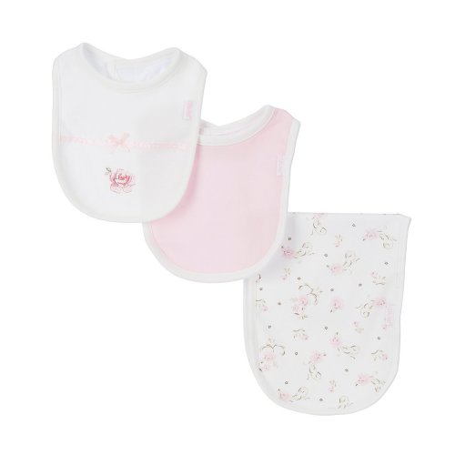 Little Me Vintage Floral Rose Bib & Burp Set