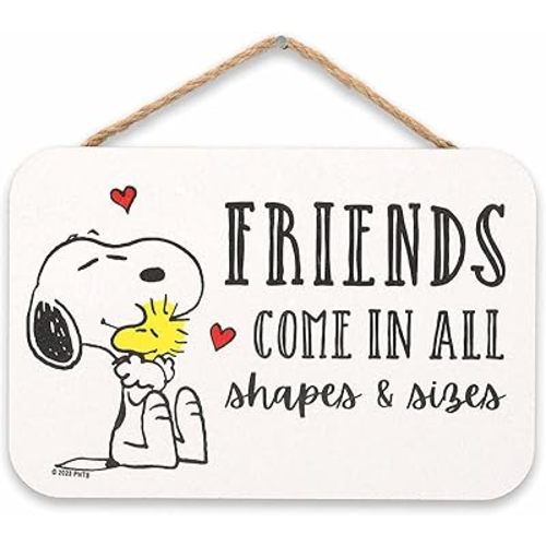Peanuts Snoopy Friends Come In All Shapes and Sizes Hanging Wood Sign