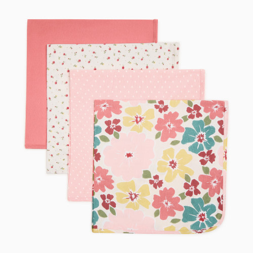 Small Story Recieving Blanket 4 Pack Set - Sweet Floral