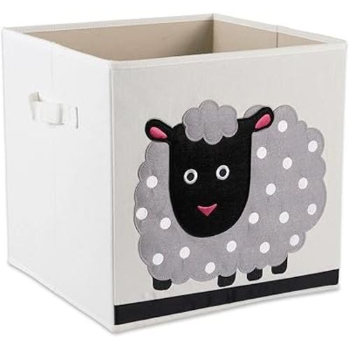 Collapsible Storage Bin Cube for Bedroom, Nursery, Playroom and More 13x13x13 - Sheep