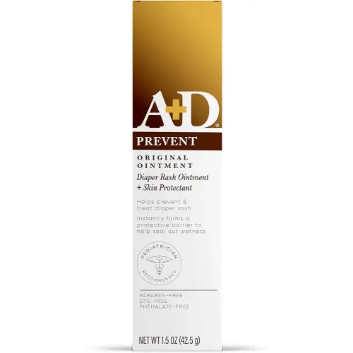 A+D Original Diaper Rash Skin Ointment, Baby Skin Protectant With Lanolin and Petrolatum, Helps Prevent Cracked Skin and Diaper Rash, 1.5 Ounce Tube, Packaging May Vary