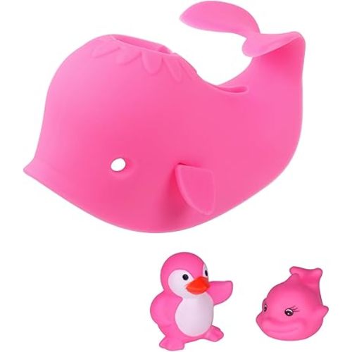 Bath Spout Cover, Faucet Cover Baby Bathroom Tub Faucet Cover Protector for Kids, Bathtub Spout Cover for Baby Kids Toddlers Protection Accessories Baby Safety Universal Bath Silicone Toys Whale Pink
