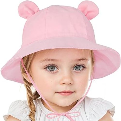 Zando Baby Sun Hat Newborn UPF 50+ Wide Brim Toddler Bucket Hat for Boys Girls Hats Adjustable Summer Beach Caps 0-4 Years