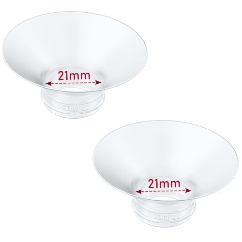 Flange Insert 2PCS 21mm Compatible with Momcozy M9/M6/M5/S12 Pro/V1 Pro/V2 pro, Spectra/Medela/Elvie/NCVI/TSRETE/eufy/Lansinoh/Paruu/MomMed Breast Pump 24mm Shields/Flanges (2pcs-21mm)