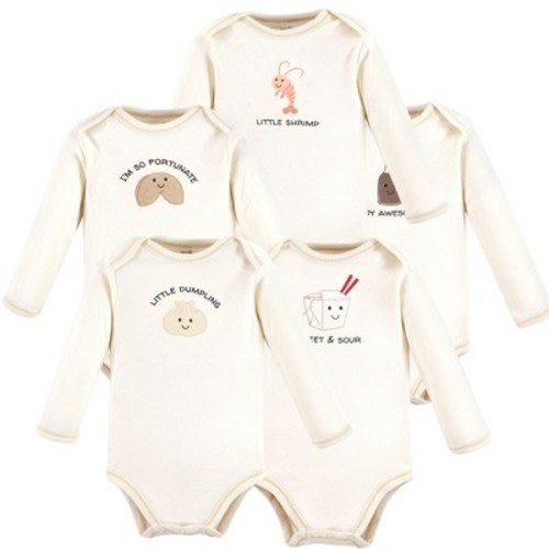 Luvable Friends Touched by Nature Long-Sleeve Bodysuits 5pk, Cookie, Newborn