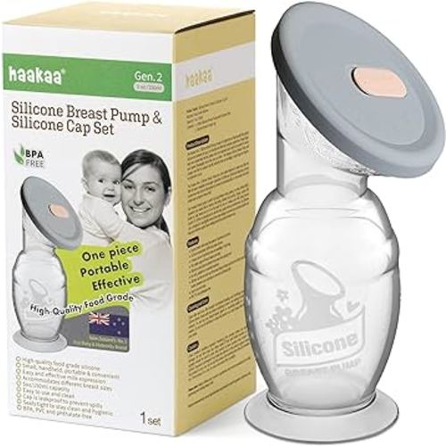 haakaa Silicone Breast Pump & Silicone Cap 5oz/150ml, Gen.2