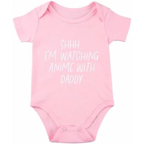 Shh I'm Watching Anime with Daddy Baby Bodysuit Funny Baby Bodysuit Unisex