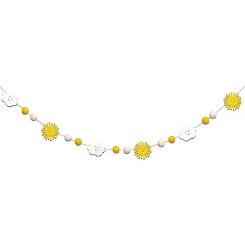 Sunshine Wood Garland - You are My Sunshine Garland,First Trip Around The Sun Theme Birthday,Wedding Bridal Shower Baby Shower Party Supplies, Cloud Felt Banner