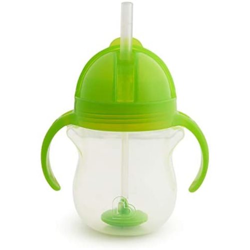 Munchkin Any Angle Click Lock Weighted Straw Trainer Cup, Green, 7 Oz