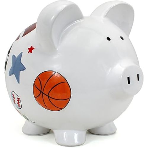 Child to Cherish Ceramic Piggy Bank for Boys, Sports