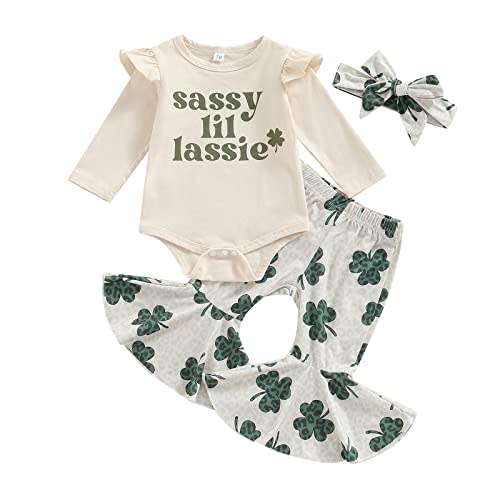 LAGKIYOJ 4th Of July Newborn Girl Outfits American Babe Short Sleeve Onesie Bell Bottoms Set Memorial Day Outfit Baby Girl