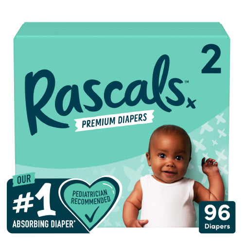 Rascals Premium Diapers, Size 2, 96 Count (Select for more options)