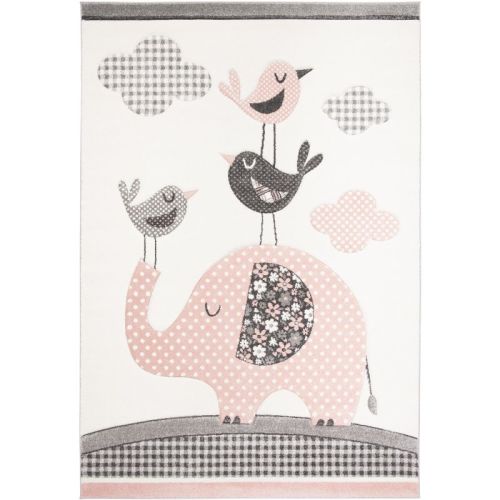 Carousel Kids CRK127 Power Loomed Area Rug - Safavieh, Color: Pink/ivory, Size: 5'3"x7'6"
