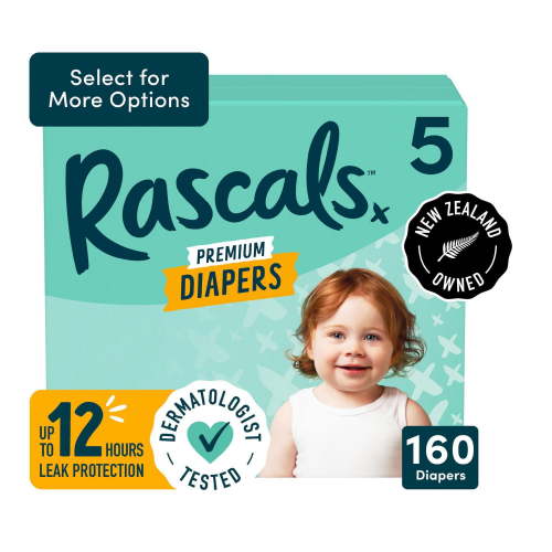 Rascals Premium Diapers - Super Value Pack, Size 3-7