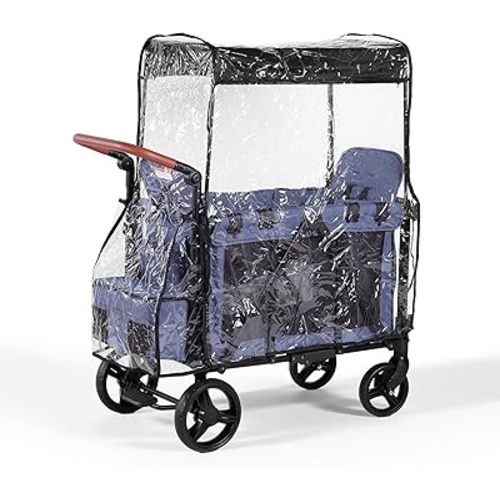 SeedFuture Raincover for W2 Stroller Wagon, Rain Cover Compatible with WONDERFOLD W2, Waterproof, Windproof, Protect from Dust and Snow