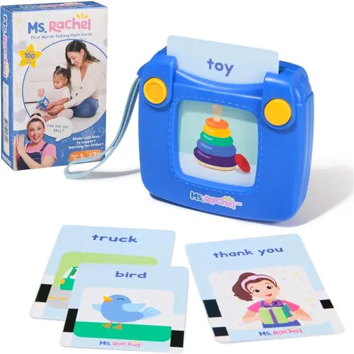 Ms. Rachel Official First Words Talking Flash Cards with Electronic Reader, 100 Words, Educational Toys & Toddler Toys for Girls & Boys Ages 1-2+