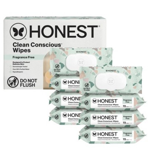 The Honest Company Clean Concious Sensitive Skin Baby Wipes - Geo Mood - 576ct: Pull-Out Dispenser, Fragrance-Free