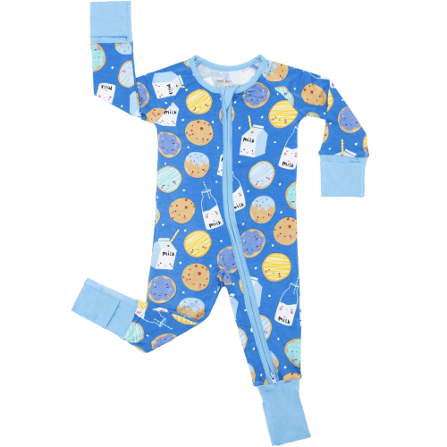 Blue Cookies & Milk Zippy - Little Sleepies