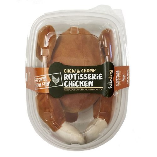 FAB DOG Rotisserie Chicken Squeaky Plush Dog Toy - Chewy.com
