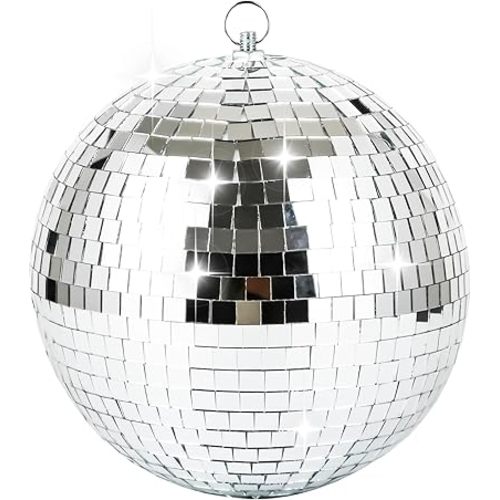 NuLink 8" Disco Ball Decor Hanging Mirror Ball for Big Party Decorations Wedding Home